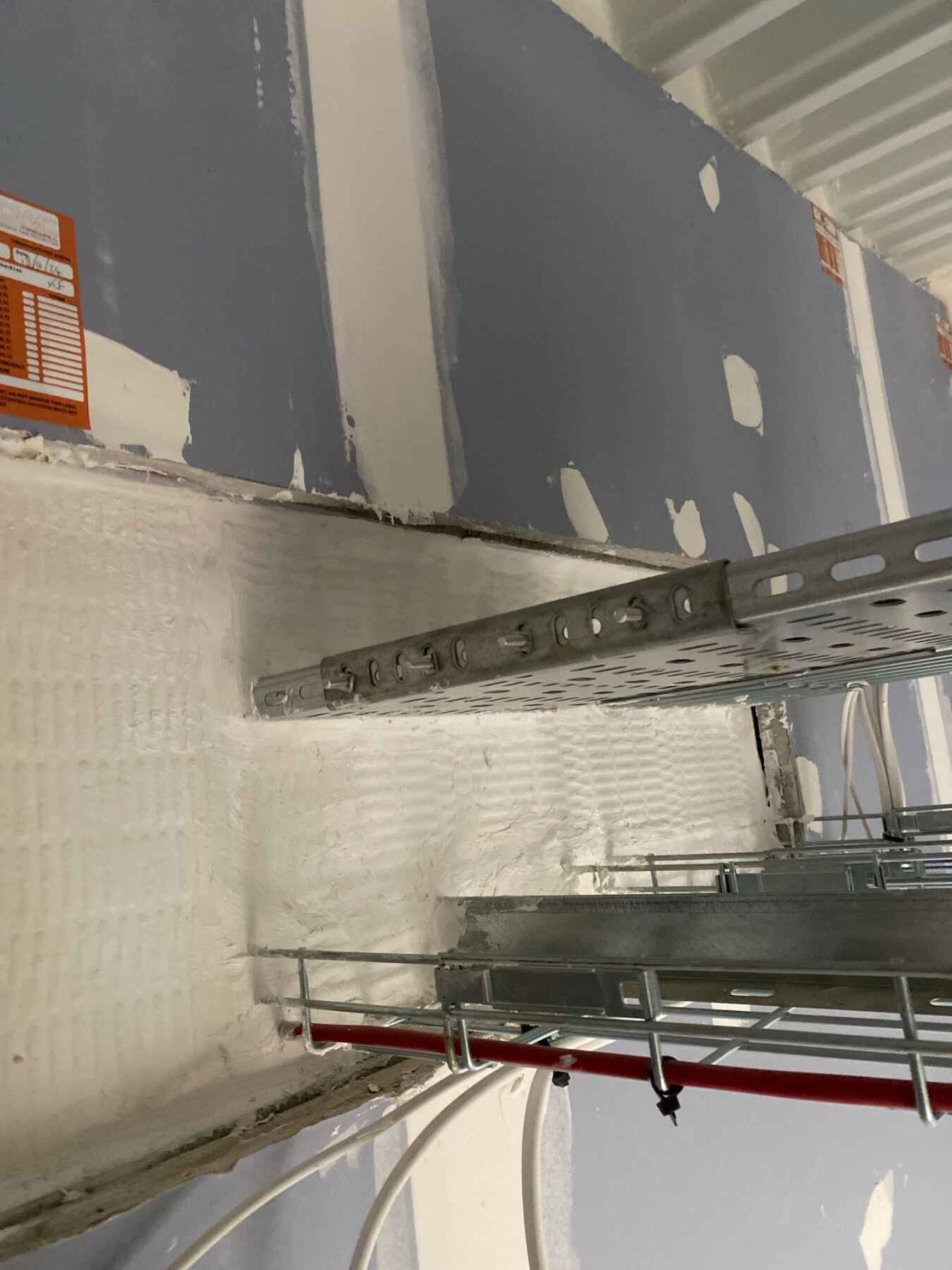 Firewall fire stopping works at Morthallerton School using fire survey pro 11