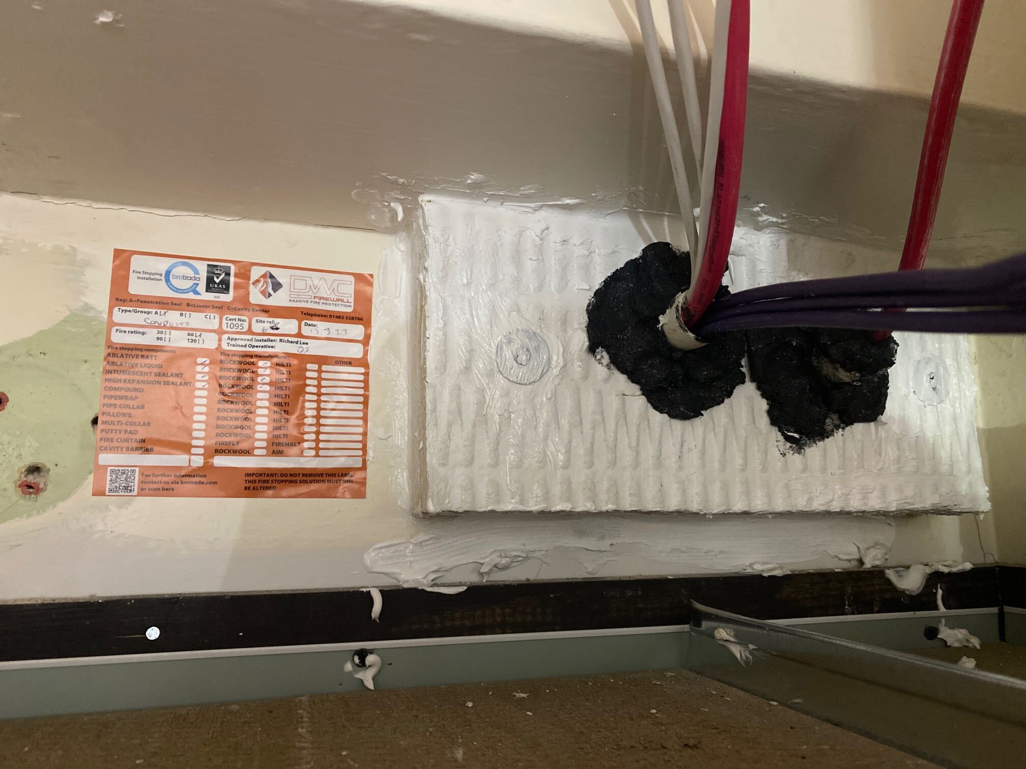 Fire Wall Fire Stopping at the Beverley Police Station using the new Fire Survey Pro App 8