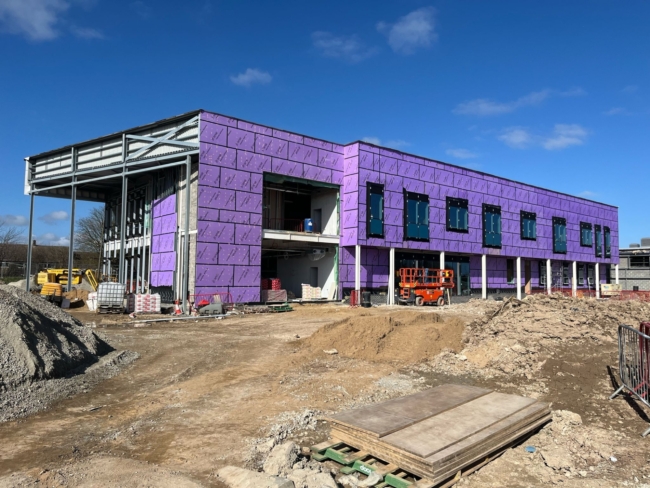 Firewall Fire Stopping at the new Skegness Tech College installing FR cavity Barriers 2