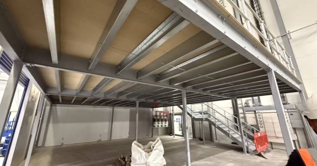 Firewall installation of a specialist 2 hour Fire Rated under drawing of a mezzanine floor 16