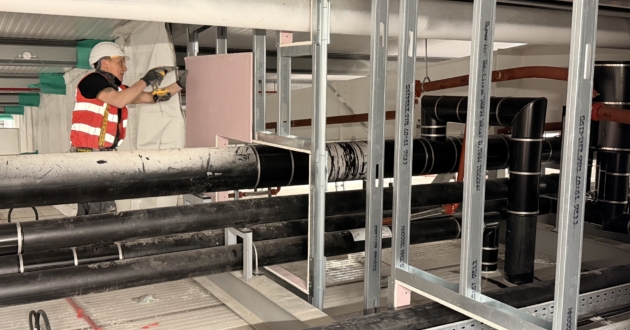 Firewall installation of Smoke Curtain at Cranswick Foods Preston 19